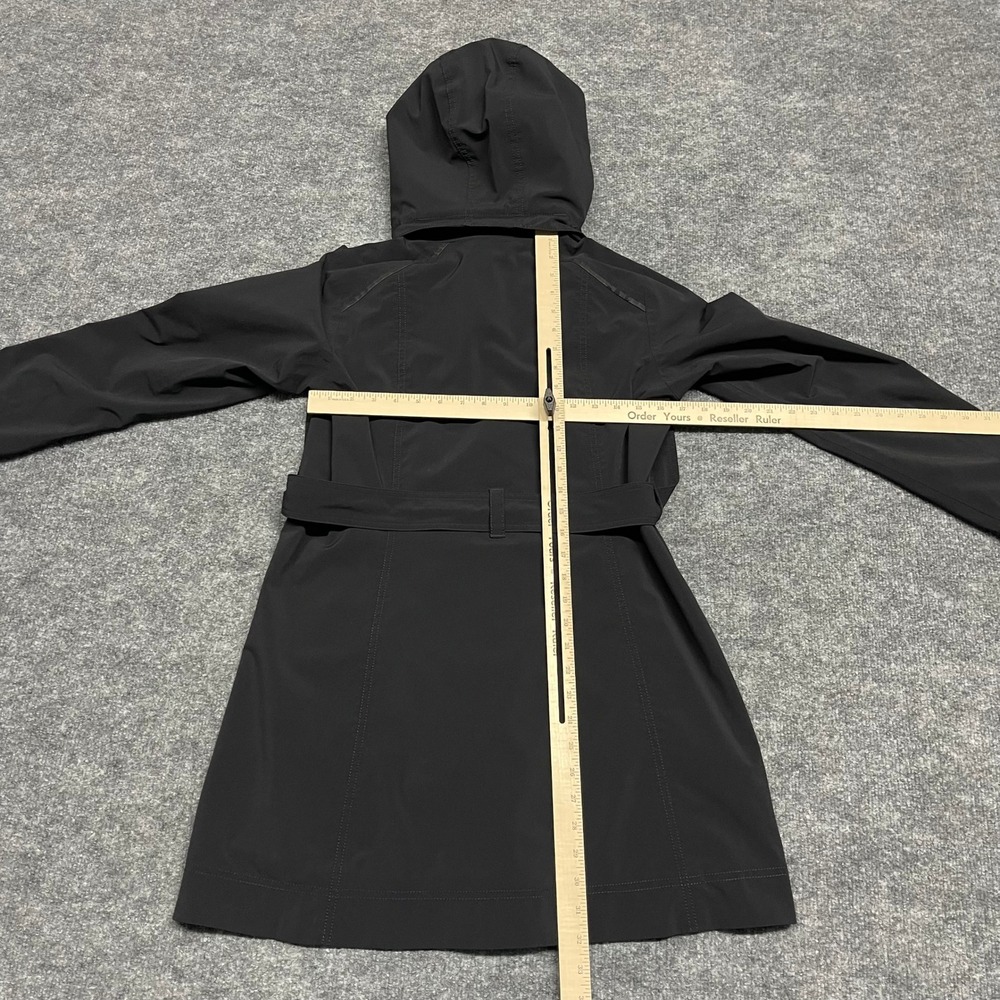Columbia Coat Womens Medium Black Omni-Heat Trench Double Breasted Belted Hooded - Picture 14 of 16